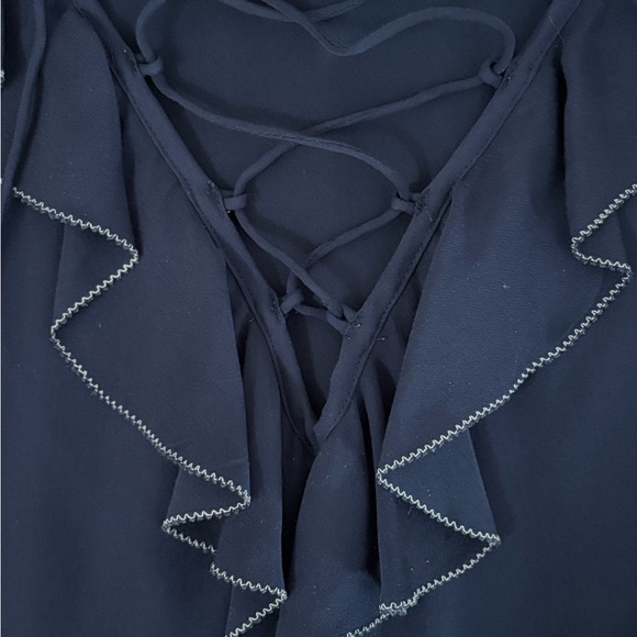 Joie Navy Ruffled Mini Dress - Picture 4 of 5